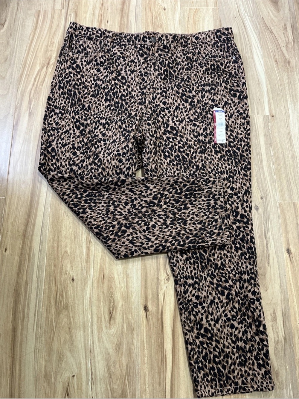 Terra & Sky Leopard Print Denim Jeans Size 20W